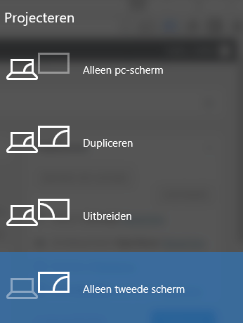 Windows Projecteren scherm